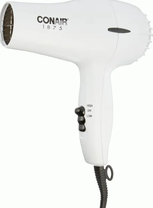 Conair Brand Hair Dryer, 1875W Medium Hair Dryer, White Color