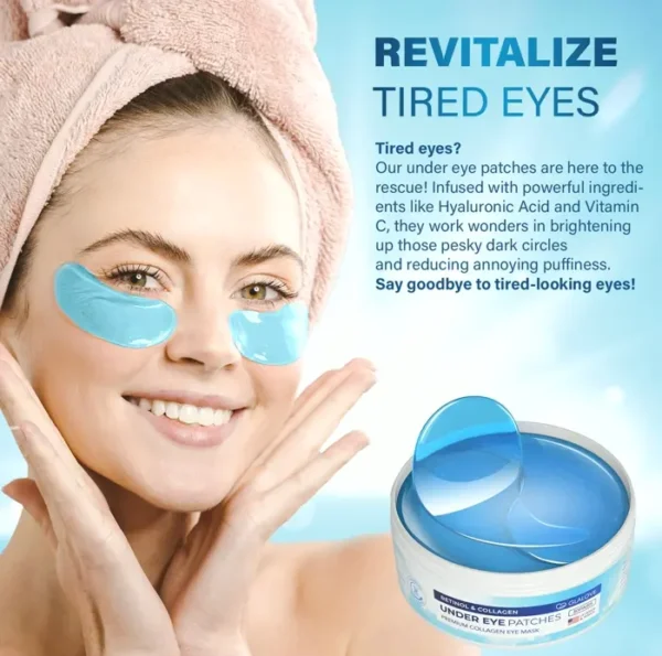 Eye Pads for Puffy Under-Eyes, 60 Pieces Collagen Pads Mask