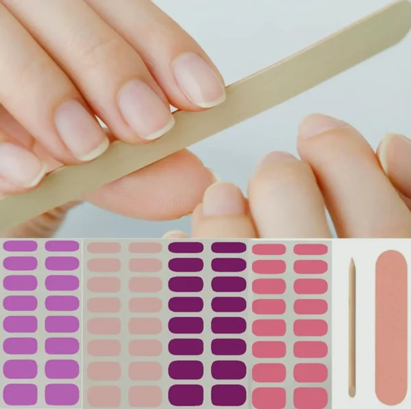 192 Pieces Thin Color Nail Wraps for Women