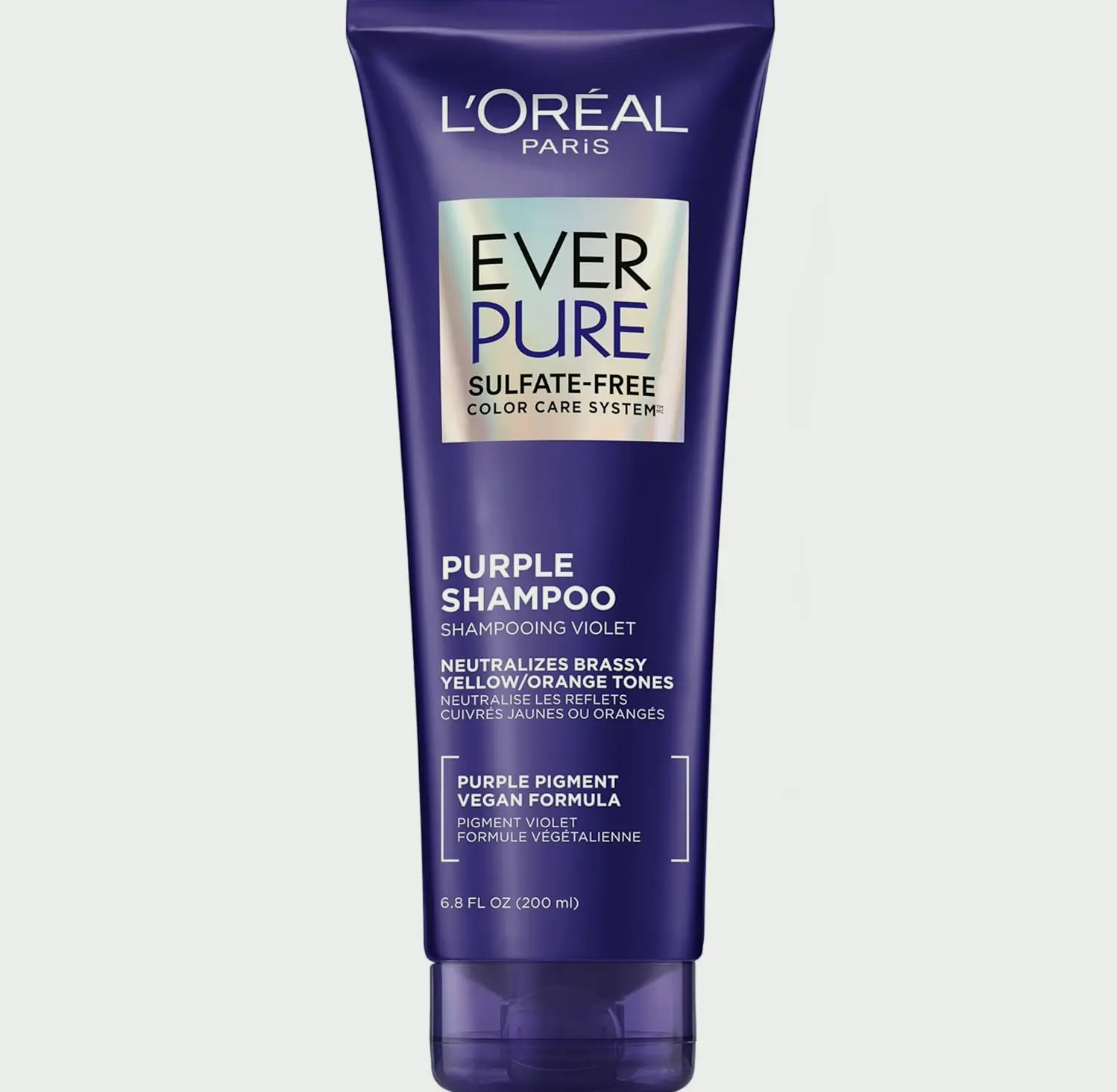 L’Oréal Paris Sulfate-Free Brass Tint Purple Shampoo  Light Locks, Gray or Streaked Locks - 6.8 Fl Oz