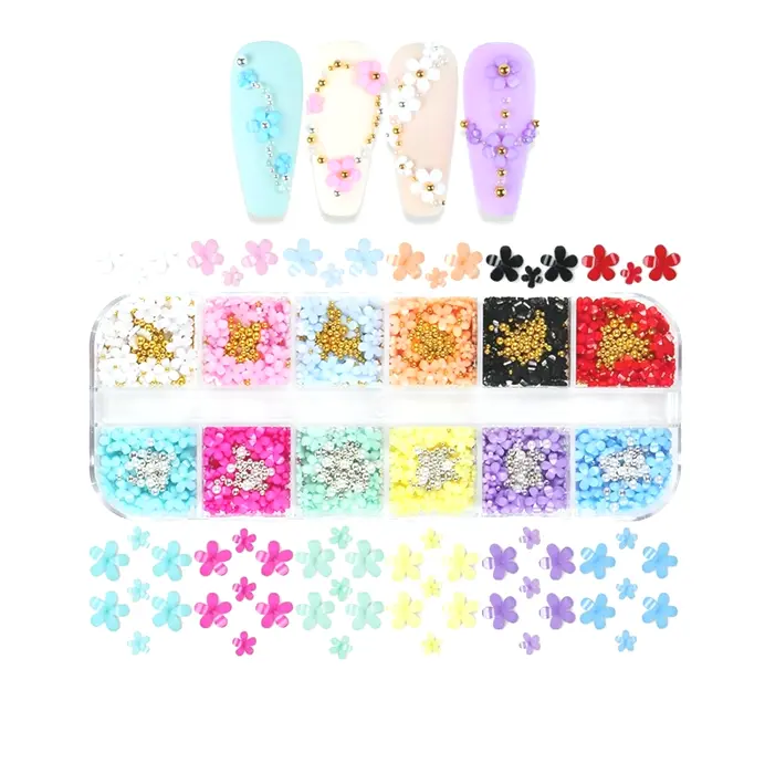 3D Floral Manicure Charms - Varied Colors