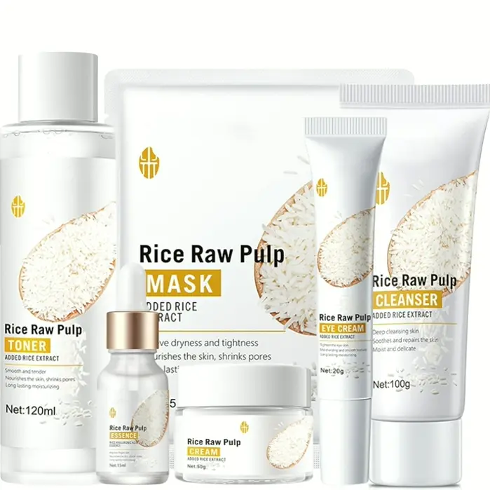 Rice Skin Care Set Gift Set - 6 Piece Hydrating Collection