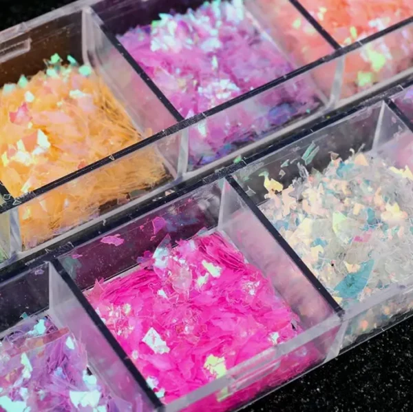 12-Color Mermaid Nail Glitter
