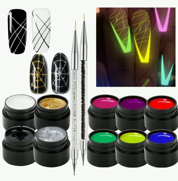 10 Colors Glow-in-the-dark Spider Gel Polish Kit