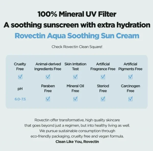 Rovectin Aqua Calming Sun Cream - Hydrating UV Guard