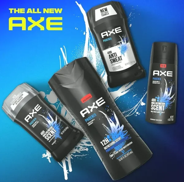 Axe Deodorant Mist for Smell Control, Mint 4 Oz (Set of 4)