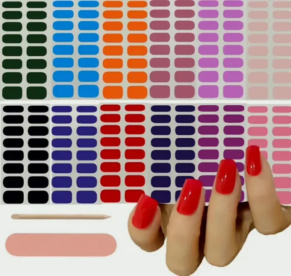 192 Pieces Thin Color Nail Wraps for Women