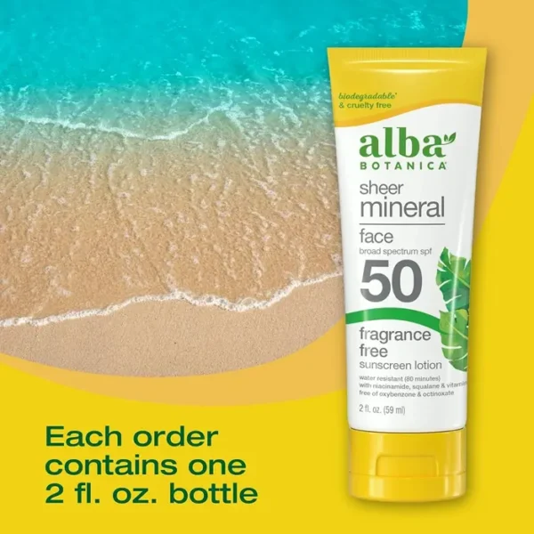 Brand Botanica Sun 50 Facial Sunscreen, Unscented, Sheer Lotion