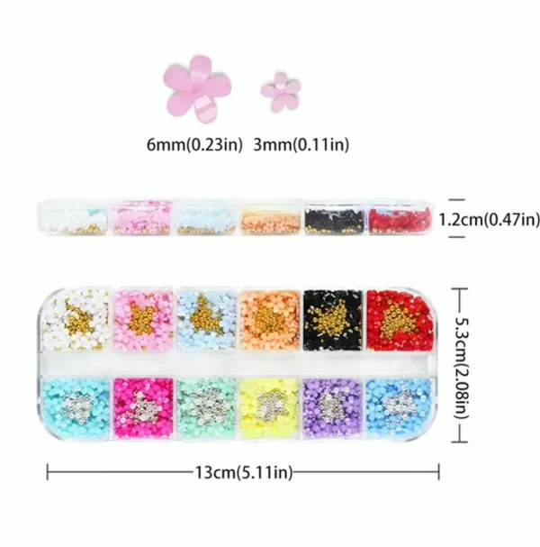 3D Floral Manicure Charms - Varied Colors