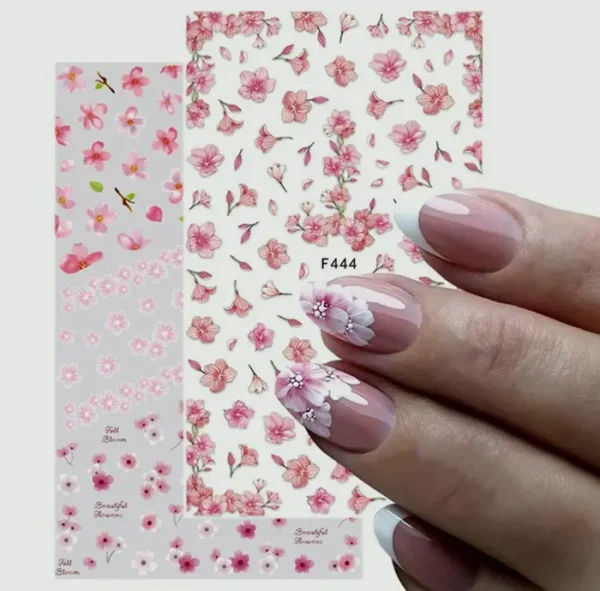 Floral Manicure Art Decals Three-Dimensional 8 Sheets