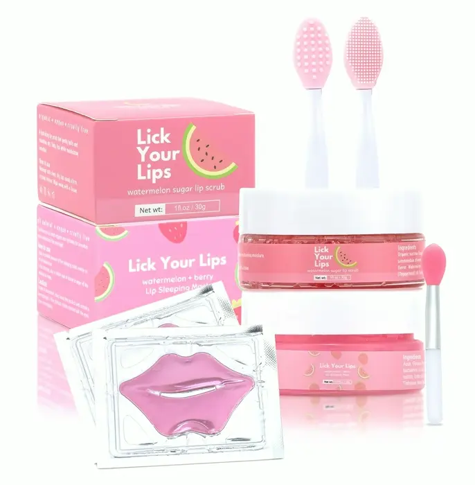 6-in-1 Lip Therapy Kit Including Sleeping Mask, Scrub, Silicone Brush