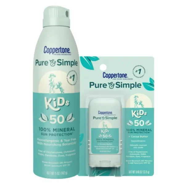Coppertone Pure & Simple Kids SPF 50 Bundle
