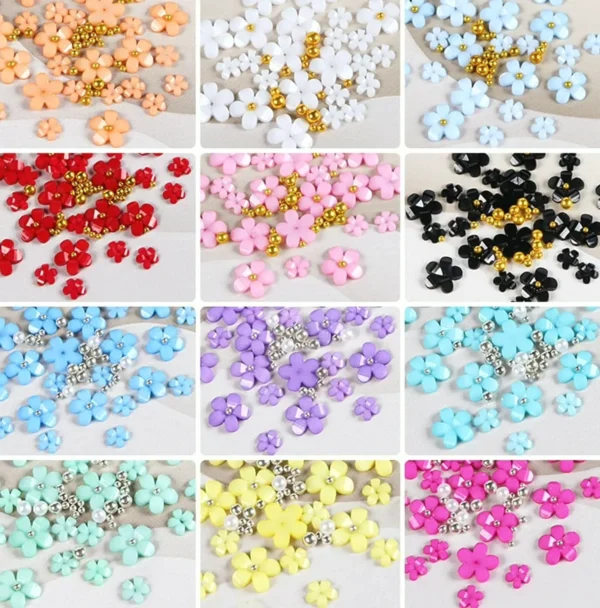 3D Floral Manicure Charms - Varied Colors