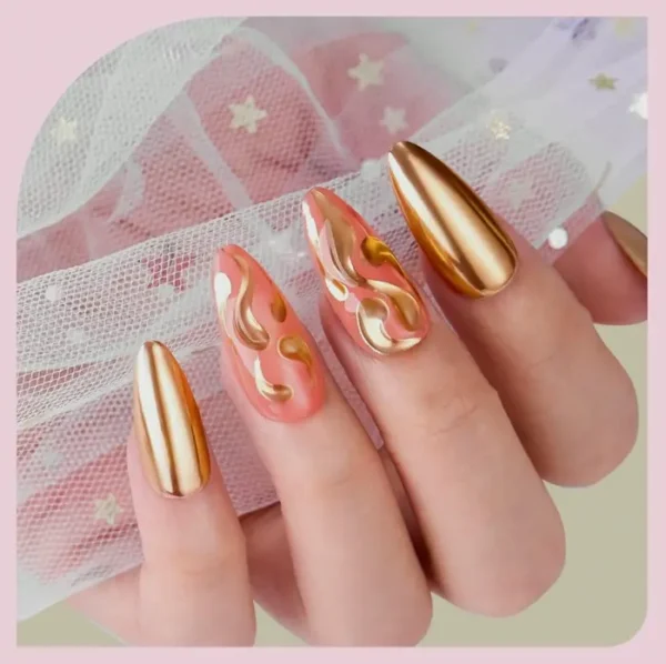 Makartt Chrome Nail Powder Set - Ten Colors, Metallic Effect