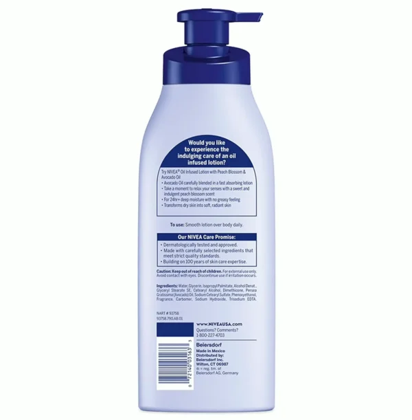 Nivea Peach Avocado Oil Body Lotion, 16.9 Oz