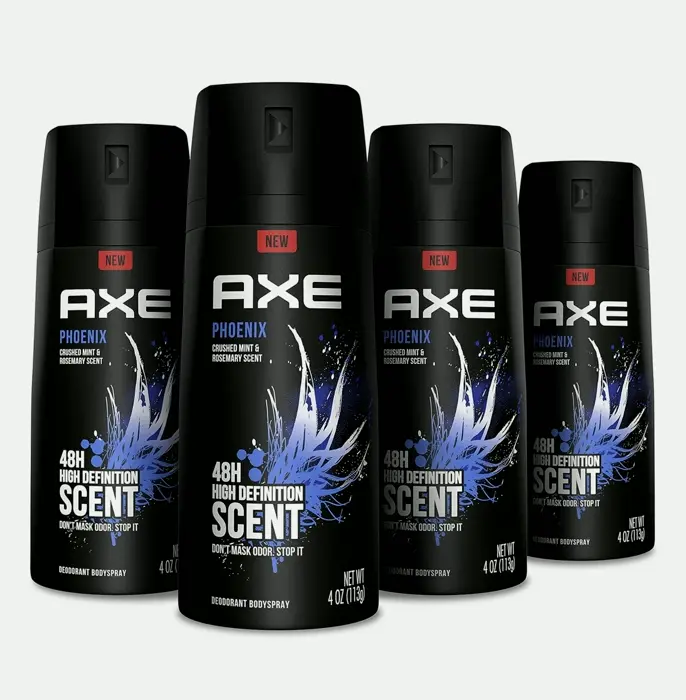 Axe Deodorant Mist for Smell Control, Mint 4 Oz (Set of 4)
