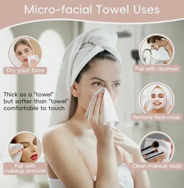 Microfiber Negative Ion Facial Towels XL single-use or maybe Washable 60-Pack