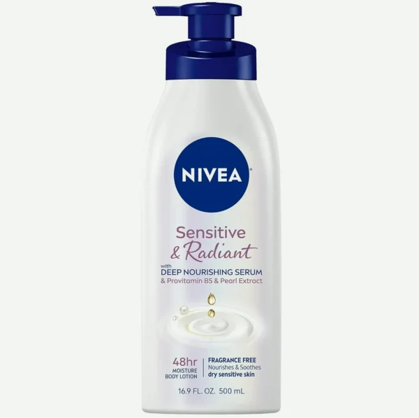 Nivea Gentle and Radiant Body Lotion, Fragrance-Free, 16.9 Oz