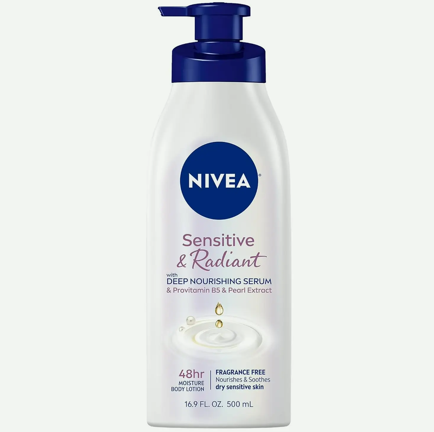 Nivea Gentle and Radiant Body Lotion, Fragrance-Free, 16.9 Oz