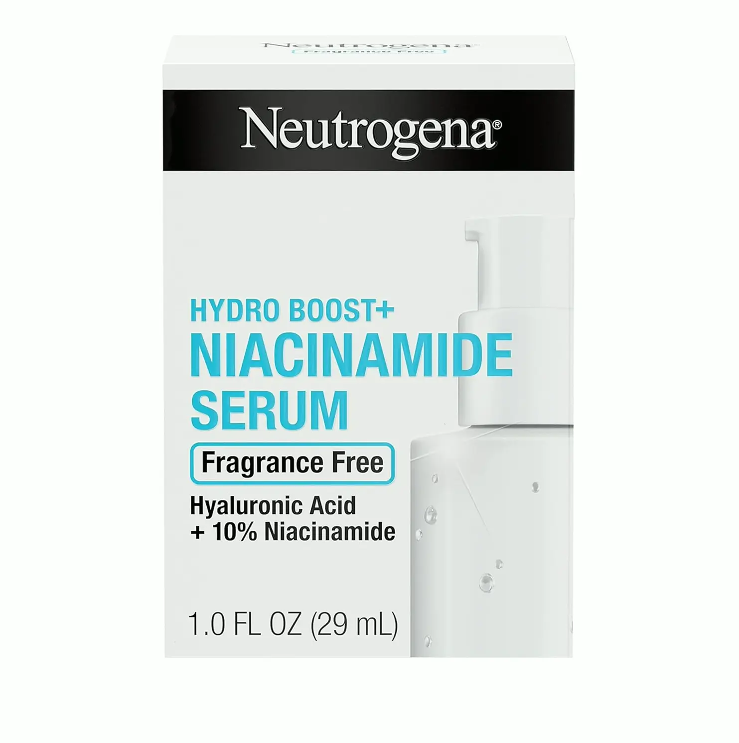 Hydro Boost Face Serum containing Hyaluronic Acid + Niacinamide, Fragrance-Free, 1 oz