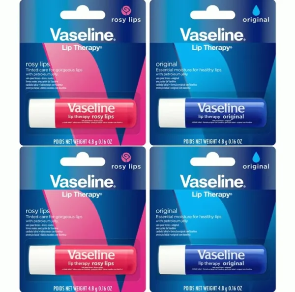 Vaseline Lip Therapy Set – Classic + Rosy Hydrating Balm, 0.16 Oz Each