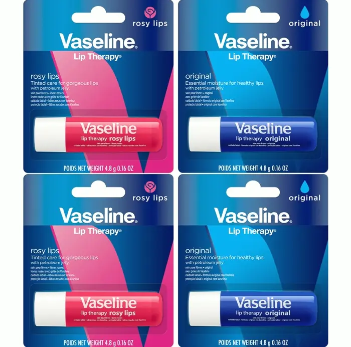 Vaseline Lip Therapy Set – Classic + Rosy Hydrating Balm, 0.16 Oz Each