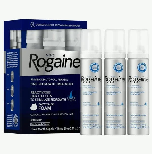 Men's Rogaine Five Percent Hair Regrowth Treatment, 3 Month Supply