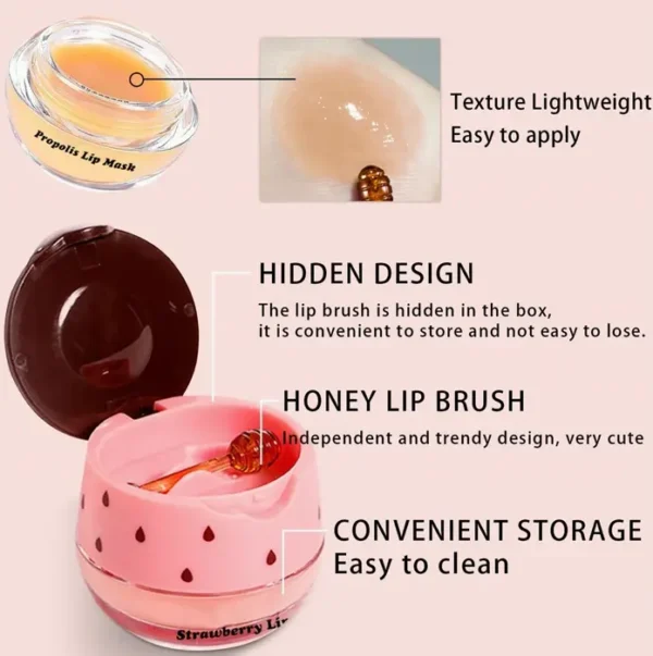 Bee Lip Balm Mask Set: Honey & Strawberry