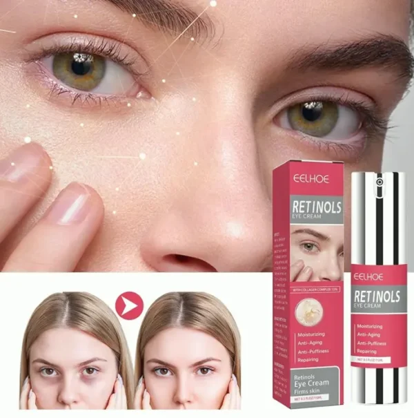 Retinol Eye Cream with Hyaluronic H2O & Collagen - Anti-Aging Solution for Fine Lines, Hydration