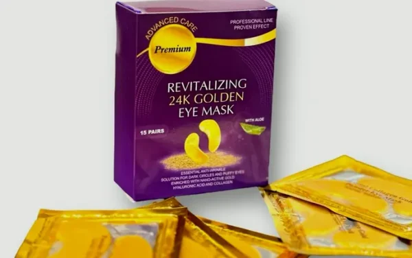 Premium 24-karat Gold Eye Patches with Aloe, 15 Pairs