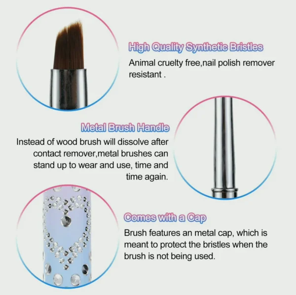 Manicure Art Detailing Brushes, Pair of Different Tip Brushes