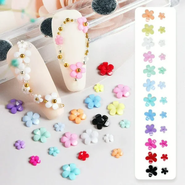 3D Floral Manicure Charms - Varied Colors