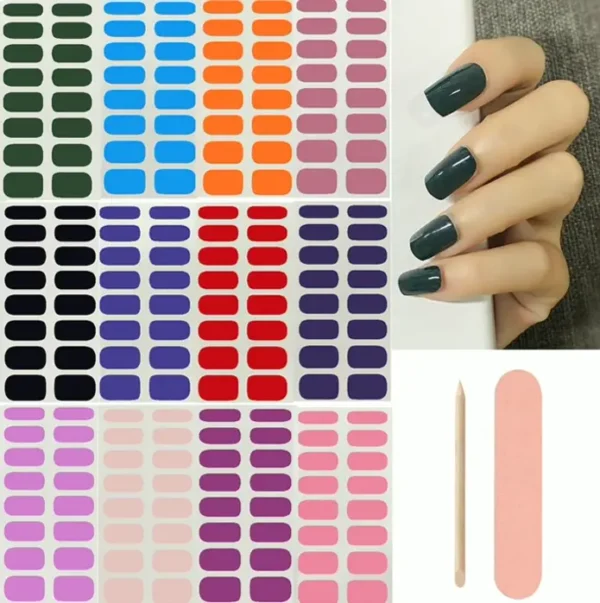 192 Pieces Thin Color Nail Wraps for Women