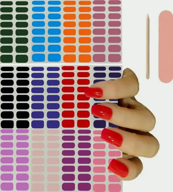 192 Pieces Thin Color Nail Wraps for Women