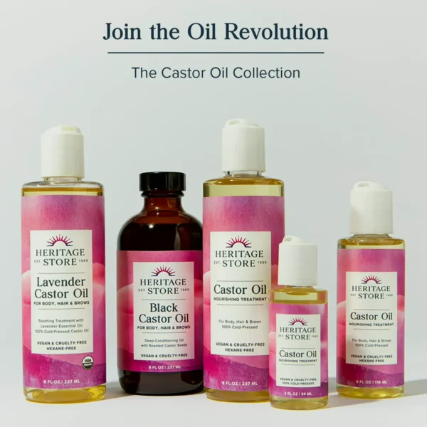 Organic Castor Oil - Glass, Moisture for Hair, Skin & Lashes | 16oz