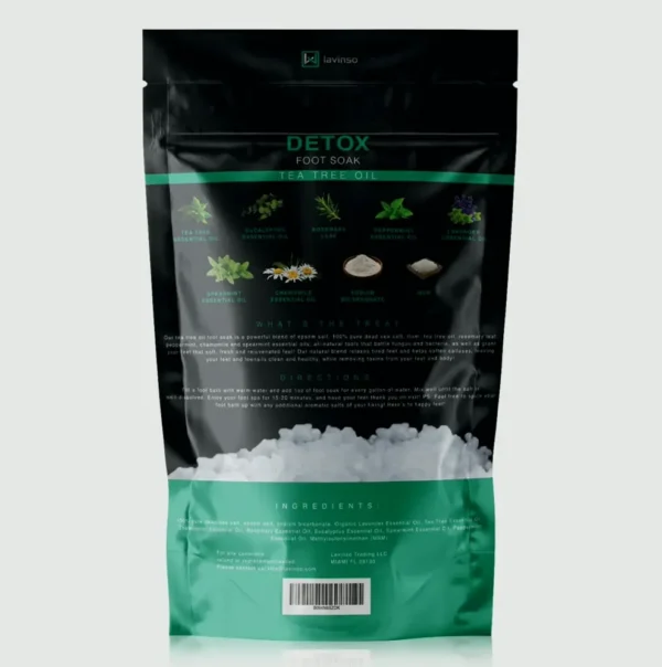 Tea Tree Oil Bath with Magnesium Crystals - Toenail Care, Athletes Foot, Deodorizing - 1 LB
