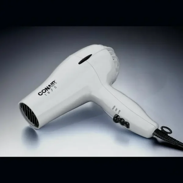 Conair Brand Hair Dryer, 1875W Medium Hair Dryer, White Color