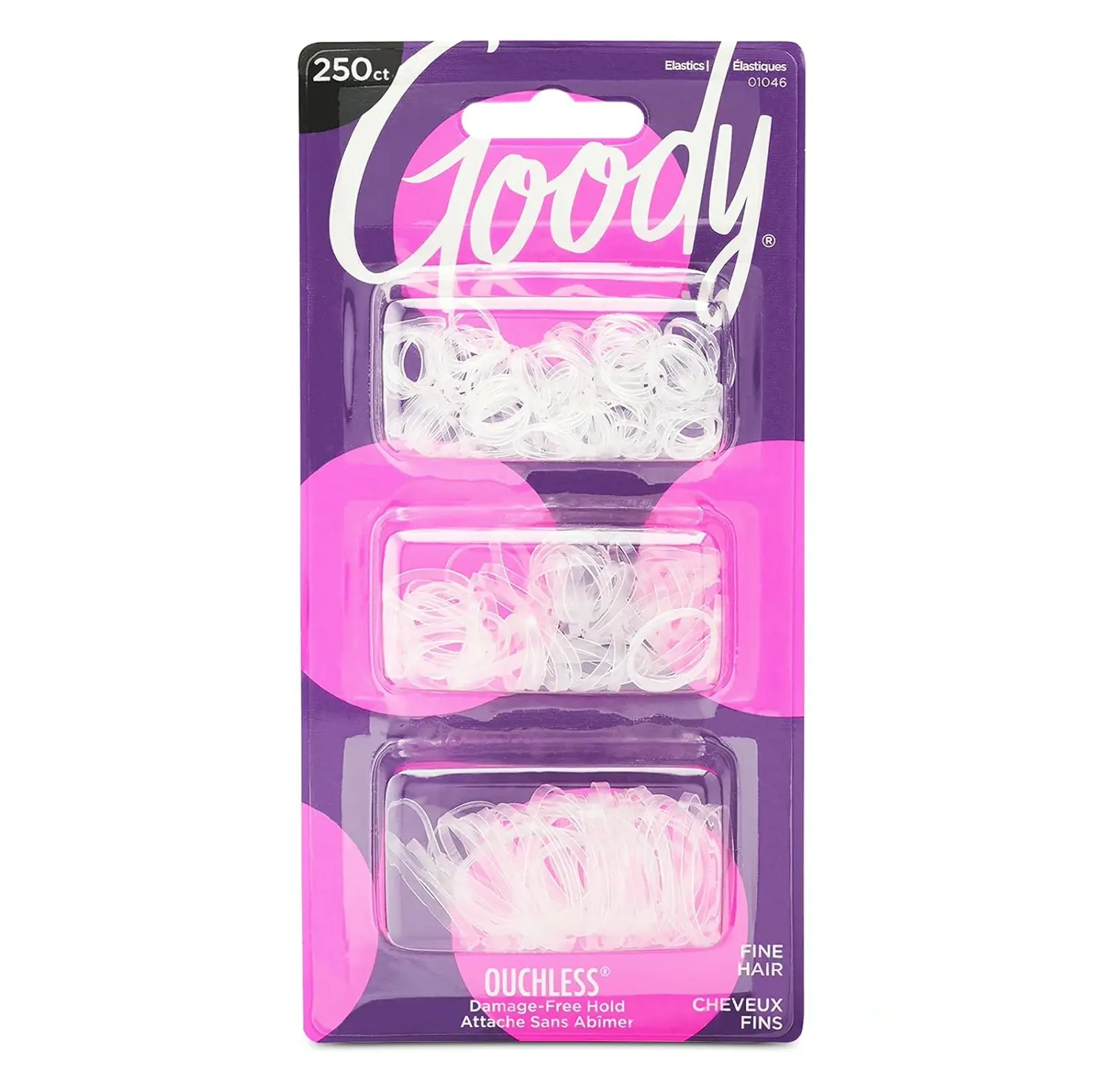 Goody Ouchless Elastic Hairband - 250 Clear Bands