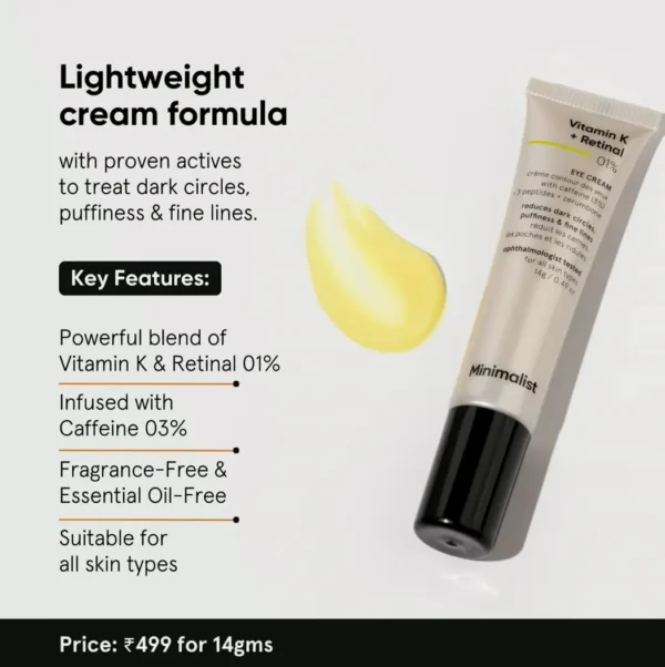 Eye Cream for Dark Circles, Bags & Fine Lines