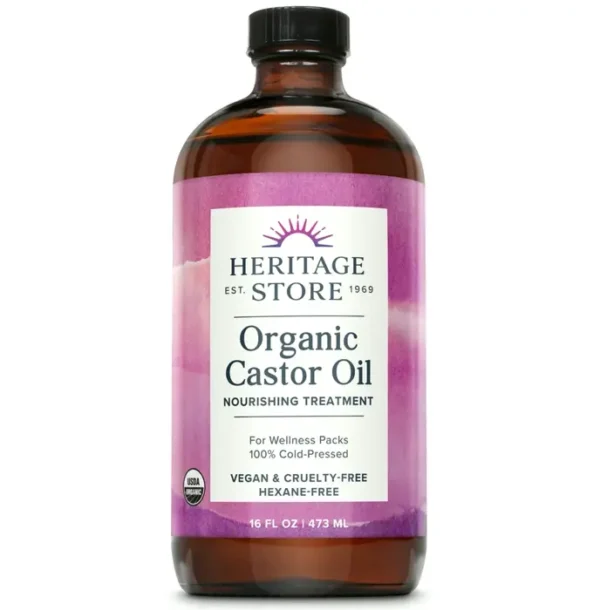Organic Castor Oil - Glass, Moisture for Hair, Skin & Lashes | 16oz