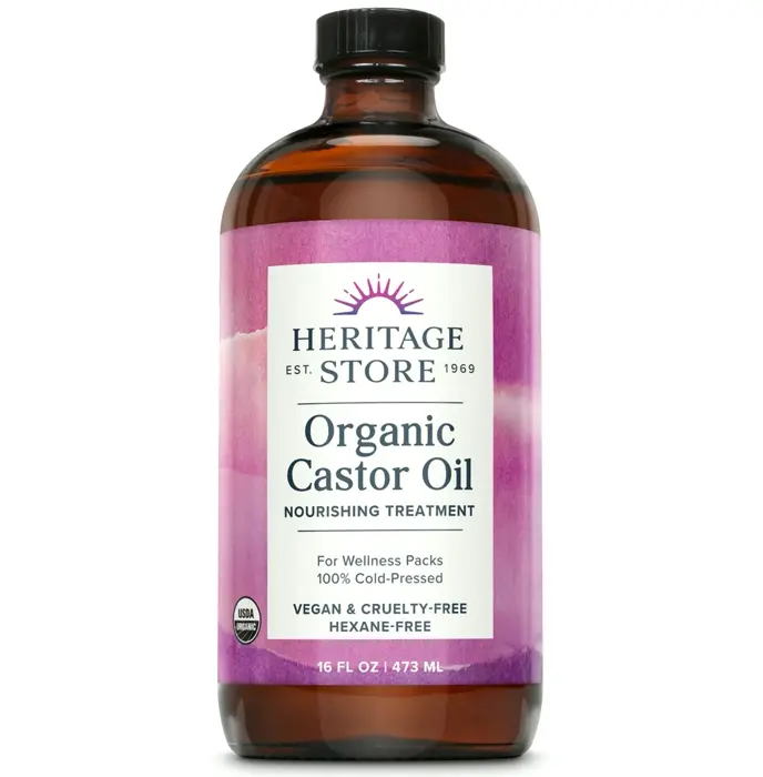 Organic Castor Oil - Glass, Moisture for Hair, Skin & Lashes | 16oz