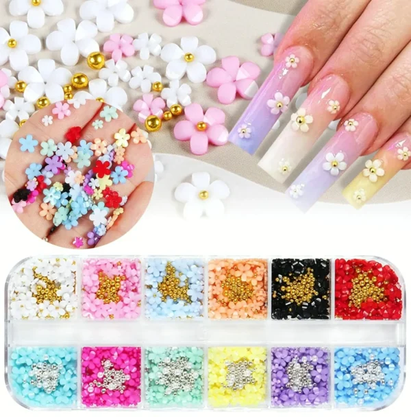 3D Floral Manicure Charms - Varied Colors