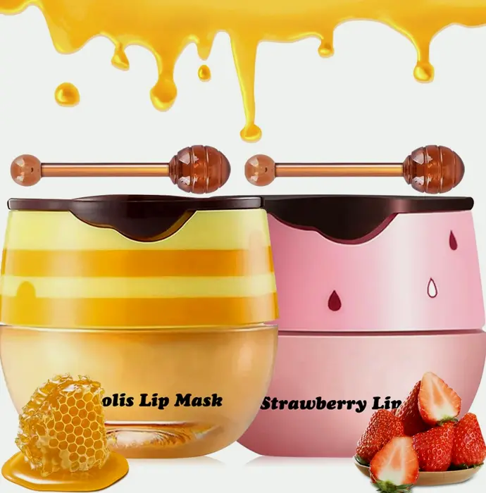 Bee Lip Balm Mask Set: Honey & Strawberry