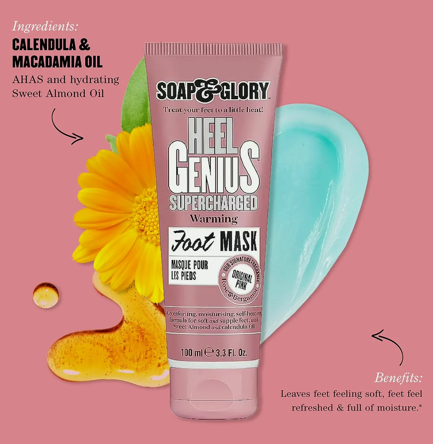 Intensive Foot Mask Featuring Sweet Calendula Oil