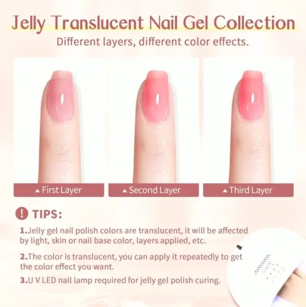 Saviland Jelly Gel Nail Polish Set - 12 Shades