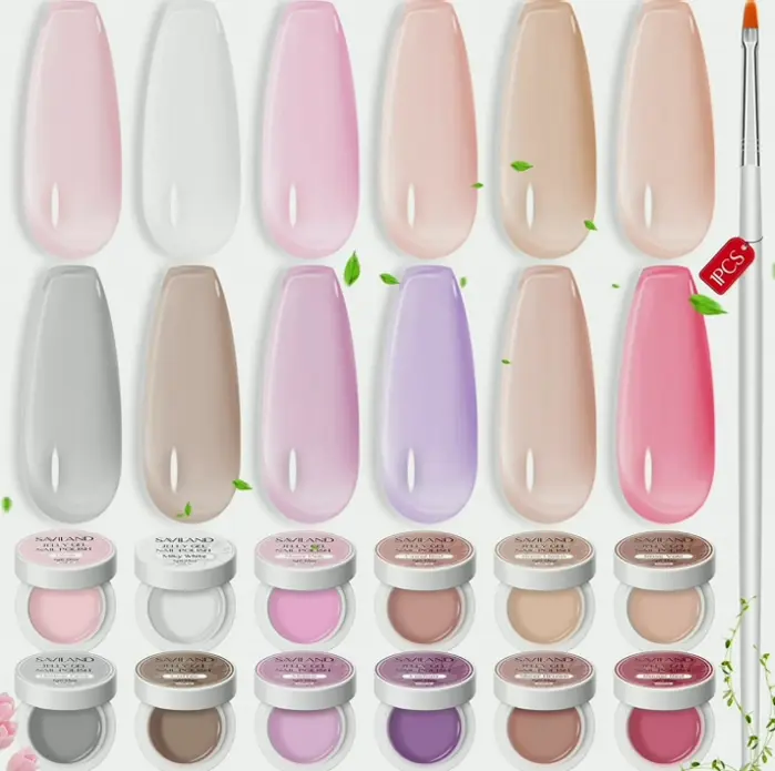 Saviland Jelly Gel Nail Polish Set - 12 Shades